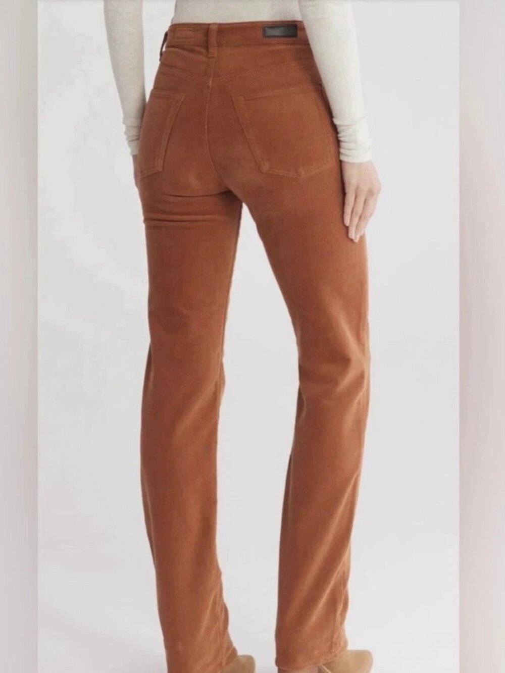 New AG ALEXXIS SLIM EXTENDED High Rise Vintage Fit Brown Corduroy Jeans Pants 24